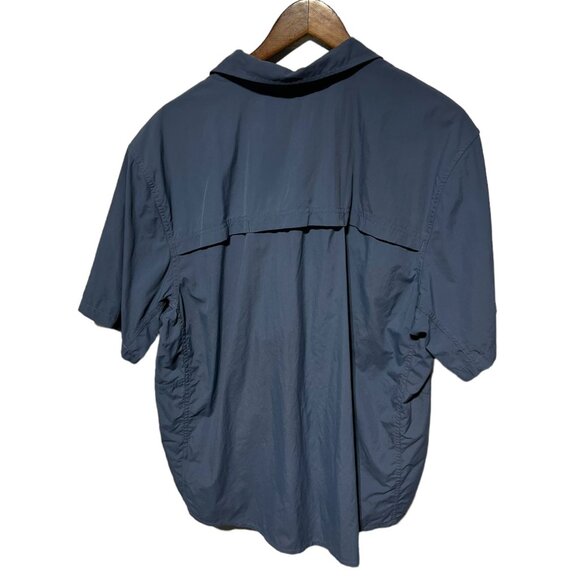 REI Blue Button Front Shirt Size XL - Picture 2 of 6